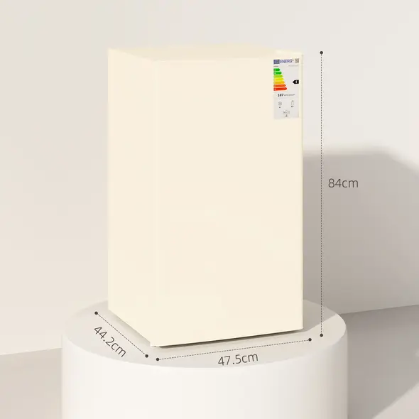 HOMCOM Under Counter Fridge, 91L Small Fridge with Chiller Box, Removable Shelf, Reversible Door, Adjustable Legs, Mini Refrigerator, Beige - 3