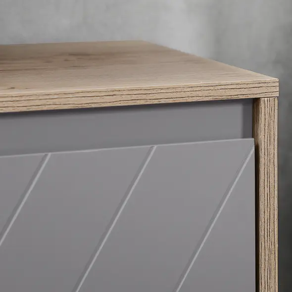 HOMCOM Under Sink Storage Cabinet Floor Standing Cupboard w/ Adjustable Shelf Bathroom Cabinet 2 Doors Versatile Style Grey - 9