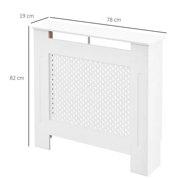 HOMCOM Wooden Radiator Cover Heating Cabinet Modern Home Furniture Grill Style  White Painted (Small) - 3