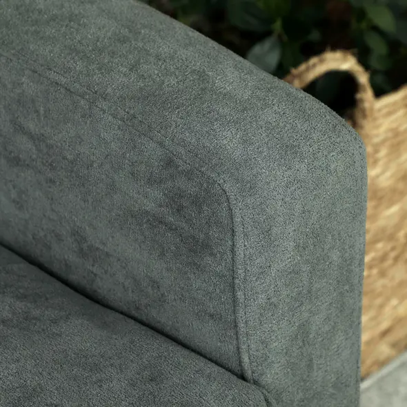 HOMCOM Two-Seater Velvet-Feel Sofa - Grey - 8