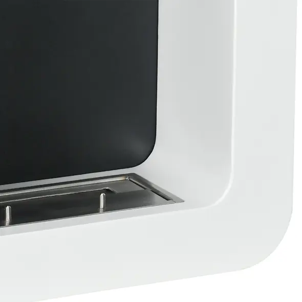 HOMCOM Wall Mounted Ethanol Fireplace, Bioethanol Heater Stove Fire with 1L Tank, 2.5 Hour Burning Time, 48 x 48 cm, White - 8