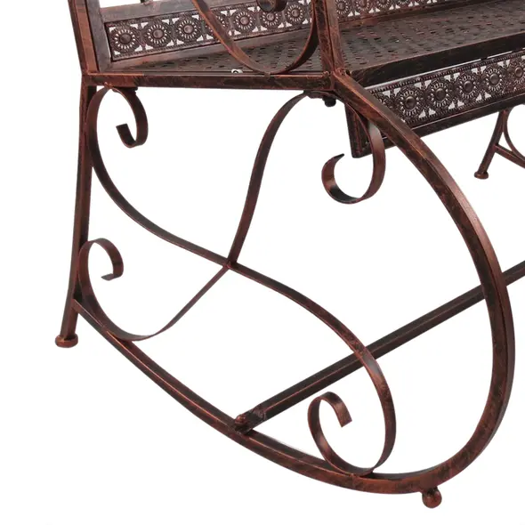 Outdoor Iron Rocking Chair-Bronze Red - 7