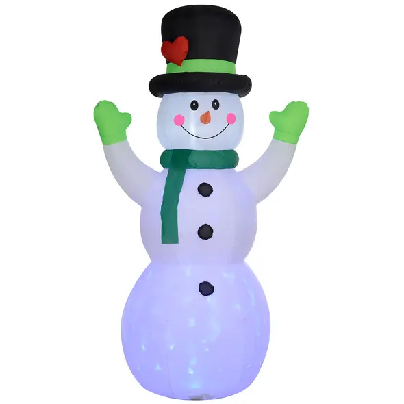 Outsunny 10ft Inflatable Snowman Christmas Decoration, with Accessories - 1