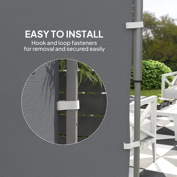 Outsunny 195 x 295cm Replacement Gazebo Sidewall - Grey - 6