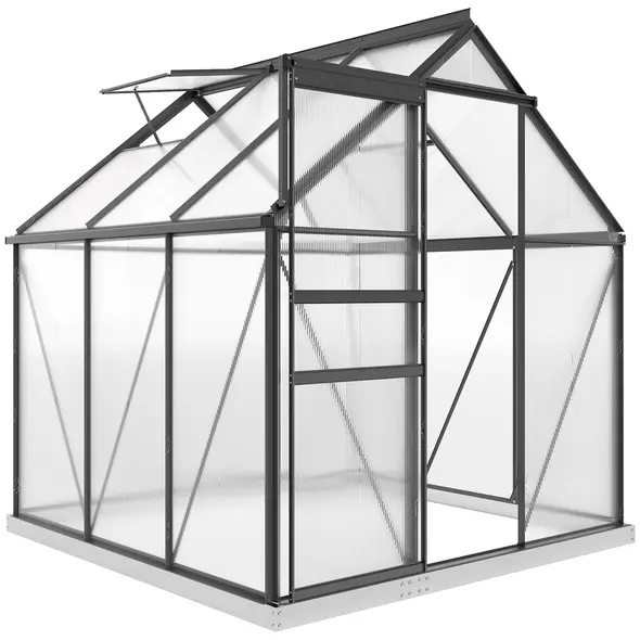Outsunny 190 x 190cm Walk-In Polycarbonate Greenhouse - 1