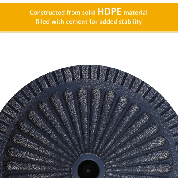 Outsunny 14kg Garden Parasol Base, Round Resin Sun Umbrella Base, Outdoor Umbrella Stand for 38mm or 48mm Outdoor Umbrella Poles, Bronze Tone - 5