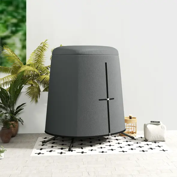 Outsunny 196 x 230 cm Hanging Egg Chair Protective Cover - Grey - 7