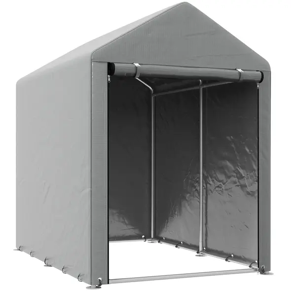 Outsunny 179 x 120cm Temporary Garden Shed, with Accessories - Light Grey - 1