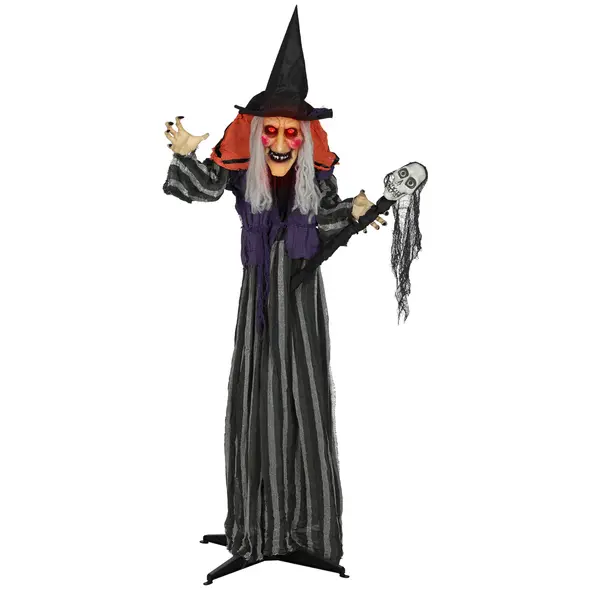 Outsunny 160cm Lifelike Moving Witch Decoration - Multi - 1