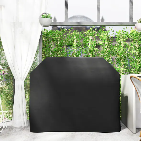 Outsunny 147 x 61cm Plastic Coated Protective Grill Cover - Black - 6