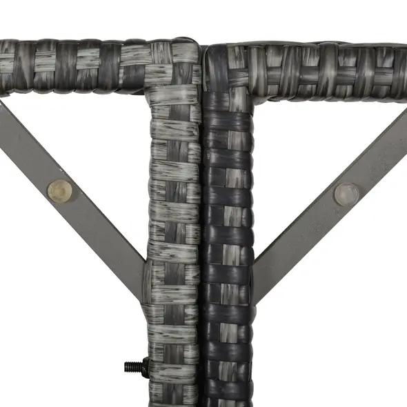 Outsunny 10 Seater Rattan Cube Garden Furniture Set with Parasol Hole, Rattan Dining Set with Cushions, Outdoor Dining Table and Chairs with Rectangular Glass Top Table for Patio, Mixed Grey - 9