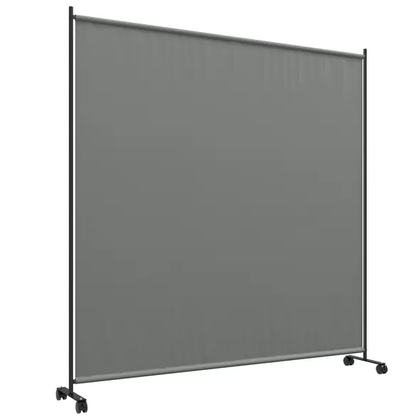 Outsunny 183 x 181cm Outdoor Privacy Screen, with Wheels - Dark Grey - 1