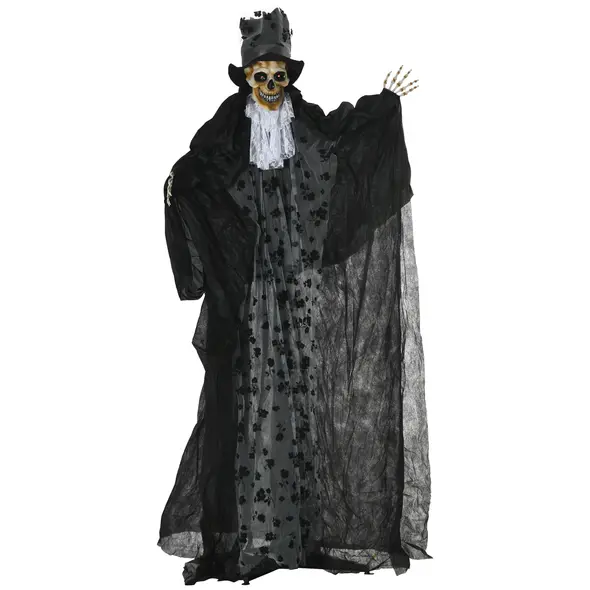 Outsunny 189cm Life Size Outdoor Halloween Decorations Ghost Bridegroom, Animated Prop Animatronic Decor with Sound and Motion Activated, Light Up Eyes, Howling Sound - 1