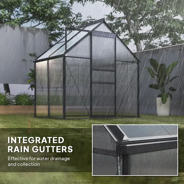 Outsunny 192.5 x 131cm Walk-In Polycarbonate Greenhouse - 7