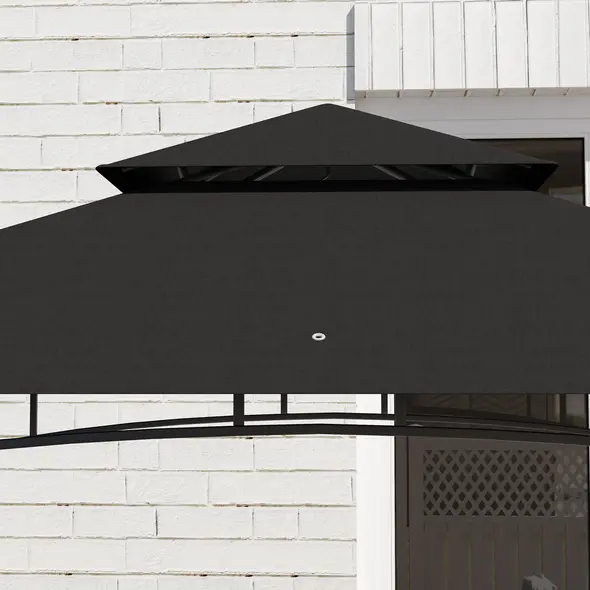Outsunny 150 x 240cm BBQ Grill Gazebo, with Shelves - Grey - 8