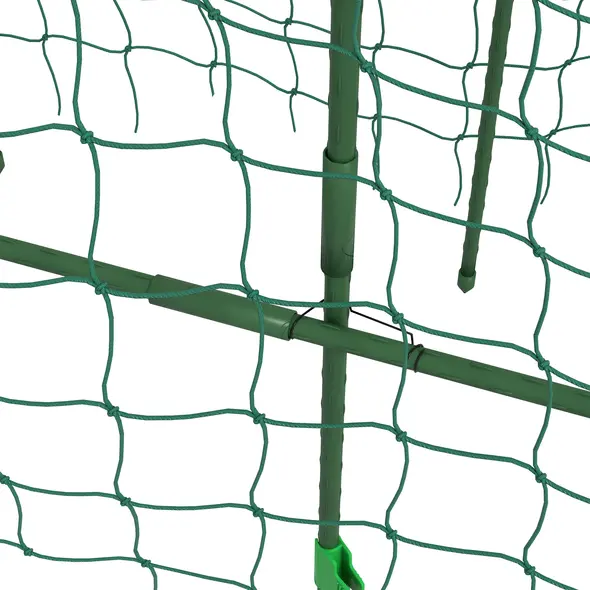 Outsunny 183 cm Tall Metal Garden Trellis, Arch Trellis for Climbing Plants Outdoor with Climbing Net - 9