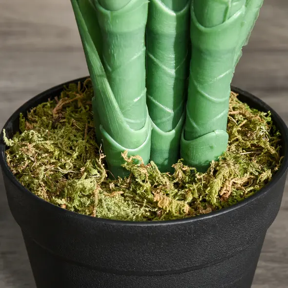 Outsunny 125cm/4FT Artificial Palm Plant Decorative Tree with Nursery Pot, Fake Plastic Indoor Home Office Décor, Green - 8