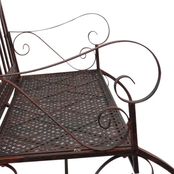 Outdoor Iron Rocking Chair-Bronze Red - 8