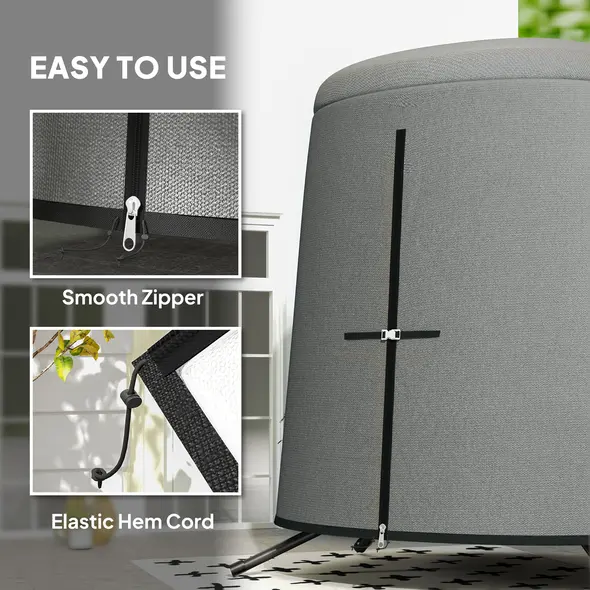 Outsunny 196 x 230 cm Hanging Egg Chair Protective Cover - Grey - 5