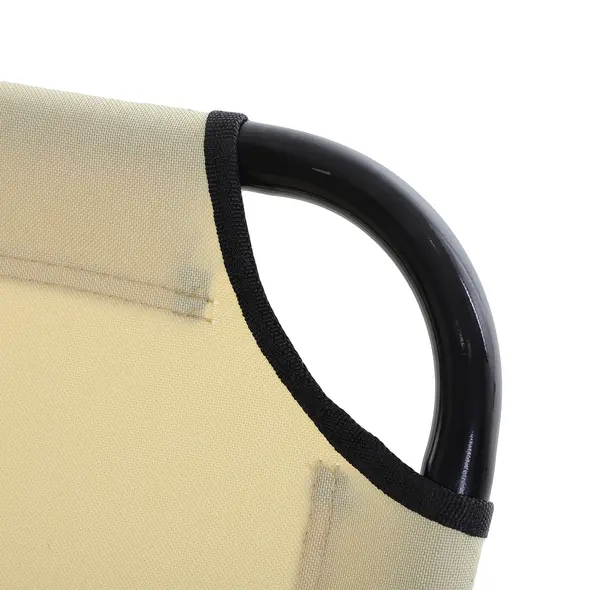 Outsunny 2 Piece Foldable Sun Loungers with 5-Position Adjustable Backrest, Outdoor Portable Recliner Chaise Lounge Chairs with Breathable Mesh Fabric, Beige - 9