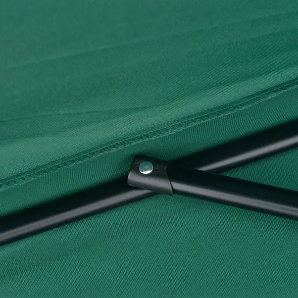 Outsunny 2.7m Garden Half Parasol, Outdoor Balcony Umbrella with 5 Steel Ribs, Patio Sun Shade, Green - 9