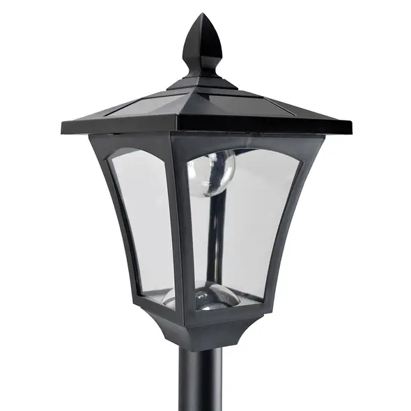 Outsunny 2 Pieces Outdoor Garden Solar Post Lamp Sensor Dimmable LED Lantern Bollard Pathway 1.6M Tall – Black - 8