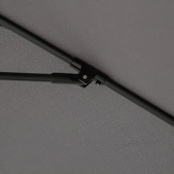 Outsunny 2.7M Garden Parasol Umbrella with Glass Fibre Ribs and Aluminium Frame, Tilting Sun Shade Shelter Canopy, Charcoal Grey - 9