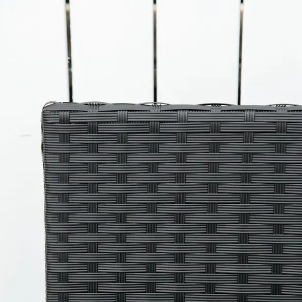 Outsunny 2 Seater Poly Rattan Garden Bench, All Weather Wicker Garden Loveseat, Outdoor Seating Bench with 240 Load Capacity, Backrest and Armrests for Patio, Terrace, Balcony, Black - 8