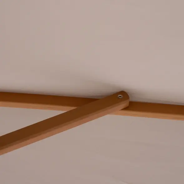 Outsunny 2 x 3m Wooden Garden Parasol Umbrella Outdoor Sun Shade Canopy, Table Market Umbrella with Vent, 38 mm Pole, Rope Pulley Mechanism, Light Grey - 9