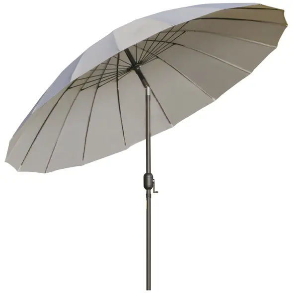 Outsunny 2.5m Tilting Parasol, with Pleated Canopy - Light Grey - 1