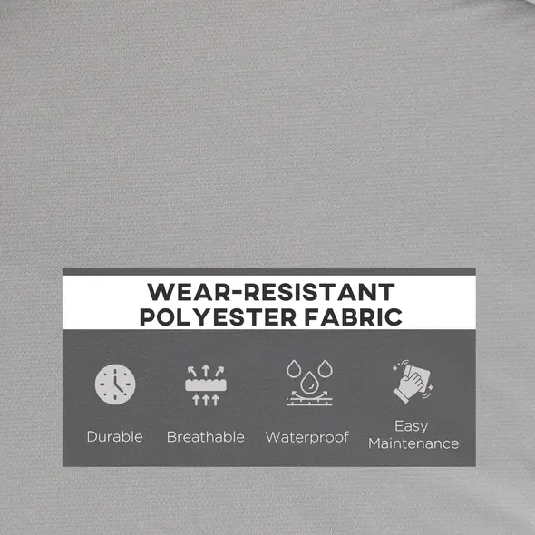 Outsunny 2 Seater Garden Bench Cushion -Light Grey - 6