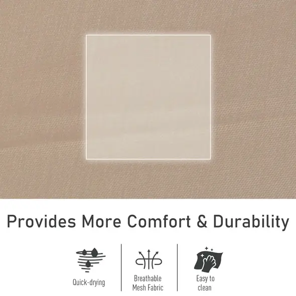 Outsunny 2PCs Outdoor Garden Rocking Chair, Patio Sun Lounger Rocker Chair with Breathable Mesh Fabric, Removable Headrest Pillow, Armrest, Side Storage Bag, Cream White - 5