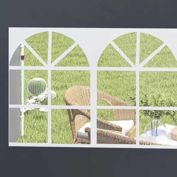 Outsunny 3 Meters Gazebo Replaceable Exchangeable Side Panel Wall Panels Walls With Window, Dark Grey - 9