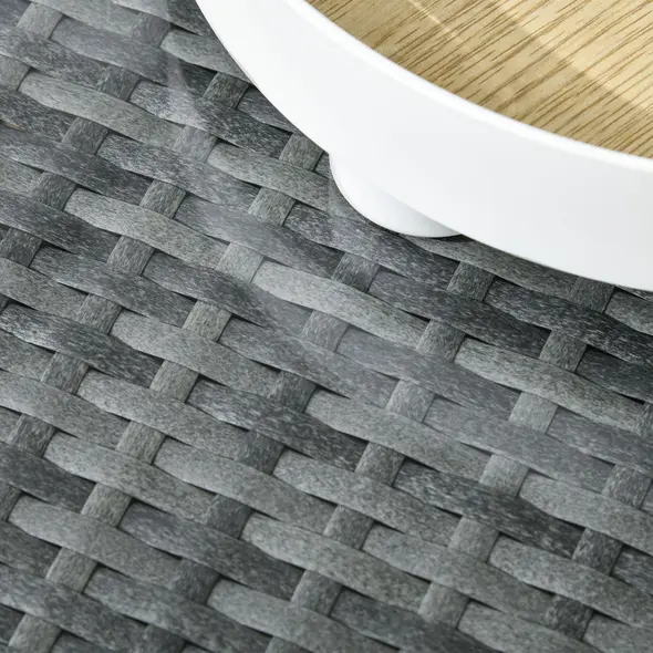 Outsunny 3 Pieces PE Rattan Garden Furniture Set with 10 cm Thick Cushions, 4 Seater Garden Corner Sofa Set with Glass Top Coffee Table, Outdoor Furniture for Patio, Porch, Beige - 9