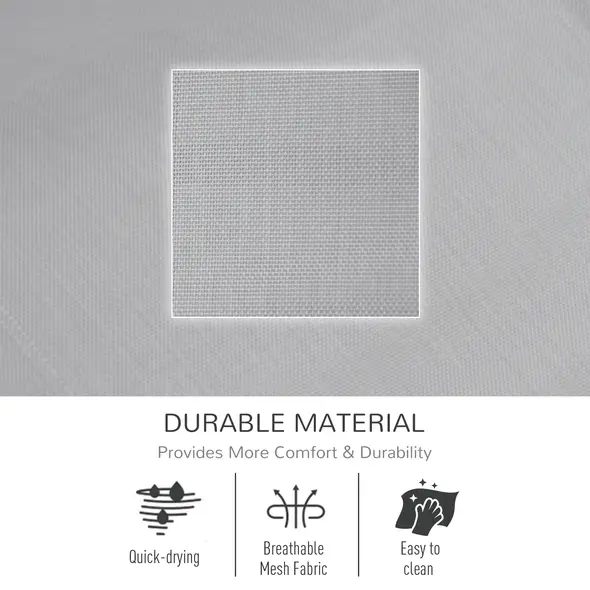 Outsunny 2PCs Outdoor Garden Rocking Chair, Patio Sun Lounger Rocker Chair with Breathable Mesh Fabric, Removable Headrest Pillow, Armrest, Side Storage Bag, Grey - 5