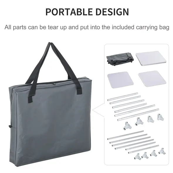 Outsunny 2-Shelf Camping Cupboard Camping Kitchen Station Cook Table Aluminum, Storage Organiser for BBQ Party Picnics Backyards with Carrying Bag - 7