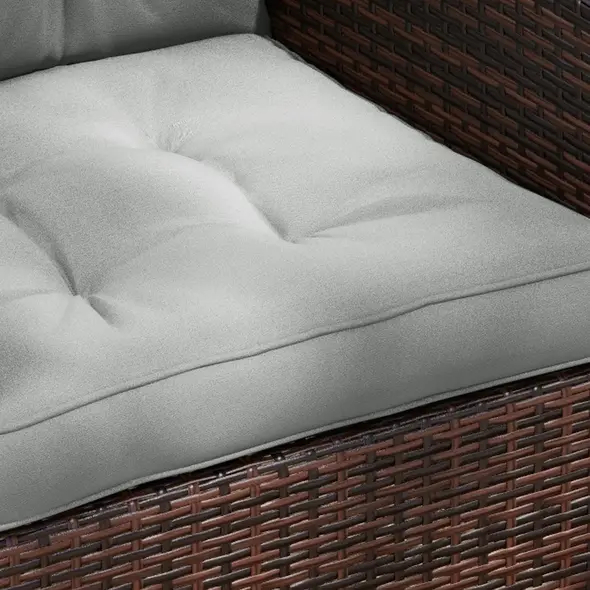 Outsunny 2-Piece Seat Cushions Back Pillows Replacement, Patio Chair Cushions Set for Indoor Outdoor, Light Grey - 9