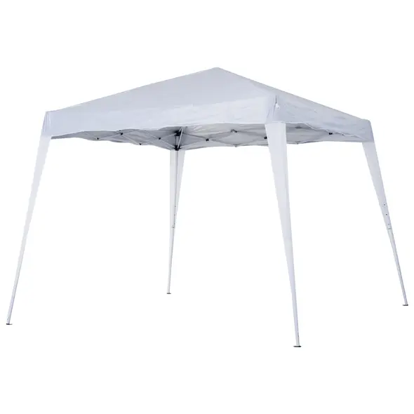 Outsunny 3 M x 3 M Base/ 2.5 M x 2.5 M Top Pop Up Gazebo with Carry Bag, Height Adjustable Slant Leg Party Tent Instant Event Shelter for Garden, Patio, White - 2
