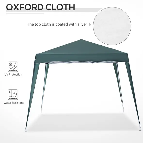 Outsunny 3 M x 3 M Base/ 2.5 M x 2.5 M Top Pop Up Gazebo with Carry Bag, Height Adjustable Slant Leg Party Tent Instant Event Shelter for Garden, Patio, Green - 5