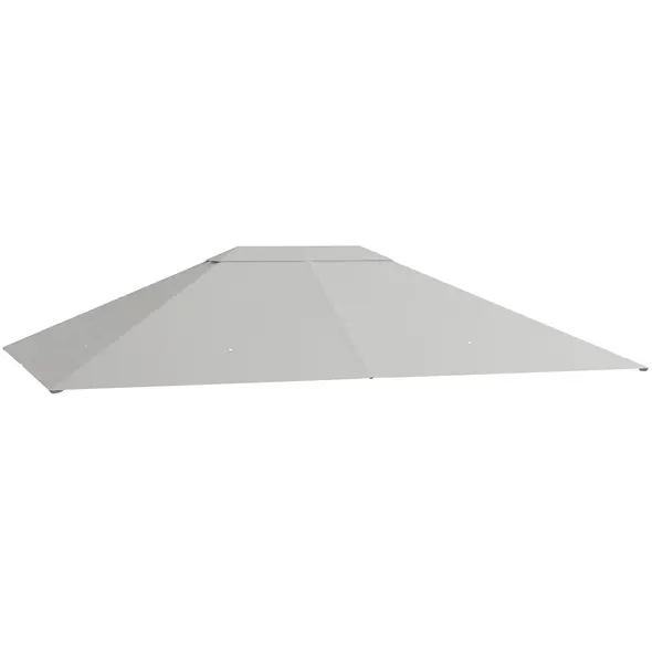 Outsunny 3 x 4m Gazebo Canopy Replacement Cover, Gazebo Roof Replacement (TOP COVER ONLY), Light Grey - 1