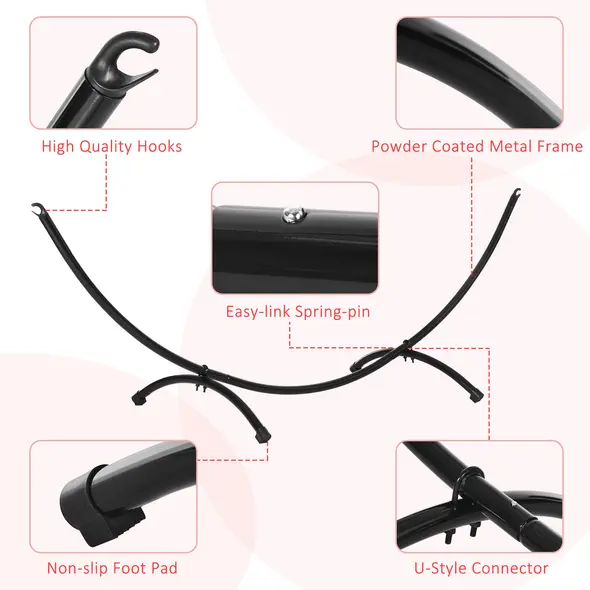 Outsunny 3(m) Universal Hammock Stand Metal Frame Garden Camping Picnic Outdoor Patio Replacement – Stand Only - 5