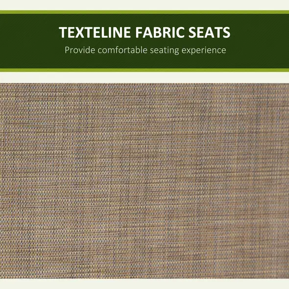 Outsunny 3 Seater Garden Swing Seat Outdoor Swing Chair with High Back Design, Steel Frame, Side Pouches, Adjustable Canopy, Brown - 5