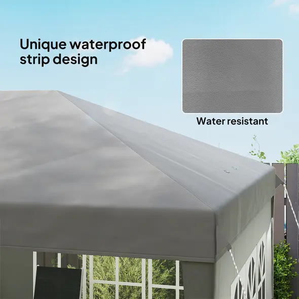 Outsunny 3 x 6m Pop-Up Gazebo, with Removable Walls - Grey - 6