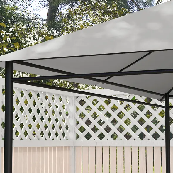 Outsunny 3 x 4m Gazebo Canopy Replacement Cover, Gazebo Roof Replacement (TOP COVER ONLY), Light Grey - 8