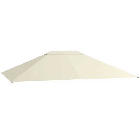 Outsunny 3 x 4m Gazebo Canopy Replacement Cover, Gazebo Roof Replacement (TOP COVER ONLY), Cream White - 1