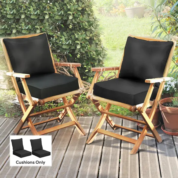 Outsunny 4 Pcs Outdoor Seat and Back Cushion Set Patio Deep Seating Chair Replacement Cushion - 2