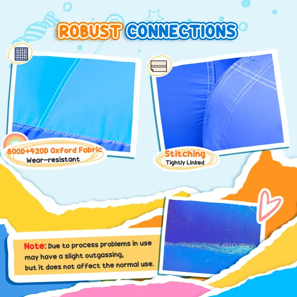 Outsunny 4 in 1 Kids Bouncy Castle Extra Large Double Slides & Trampoline Design Inflatable House Pool Climbing Wall with Blower Carrybag for Kids Age 3-8, 3.8 x 3.7 x 2.3m - 6