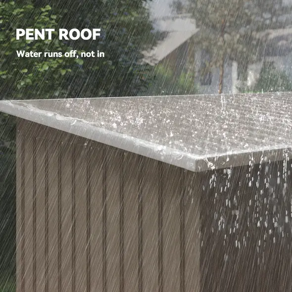 Outsunny 4 x 9ft Metal Shed, with Foundation Shed - Brown - 7