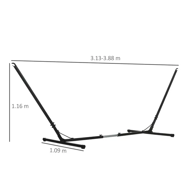 Outsunny 3.1–3.8m Adjustable Universal Hammock Stand Metal Frame Garden Camping Picnic Outdoor Patio Replacement – Stand Only - 3