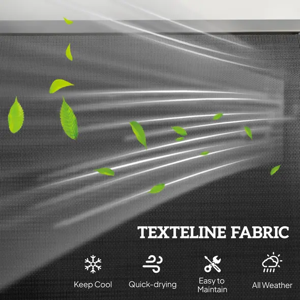 Outsunny 3-Seat Glider Rocking Chair for 3 People Garden Bench Patio Furniture Metal Frame, Black - 6